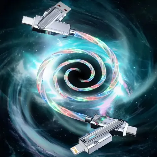 4-in-1 RGB luminous fast charging data cable