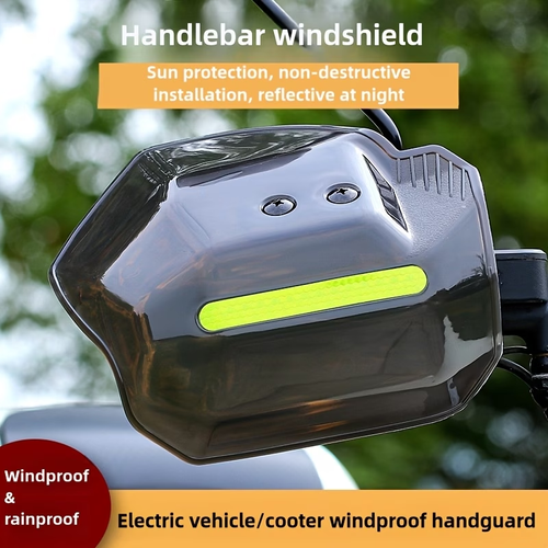 1 Pair of Universal Motorcycle Handguards - Waterproof & Windproof Handlebar Protectors with Reflective Strips