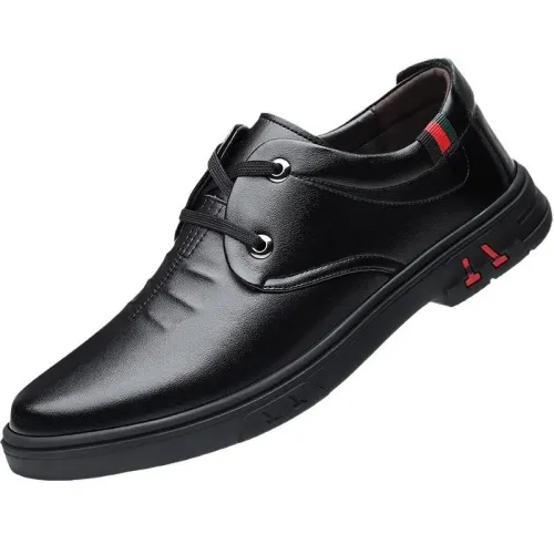 Men Black Leather Shoes Lightweight Comfortable Casual Flats Shoes Business Men Dress Shoes Fashion Party Walking