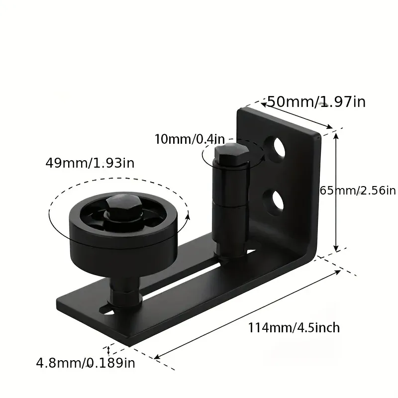 Sliding Barn Door Bottom Guide-Adjustable Floor Roller Easy Install Flush Bottom Slider System Double wheel bearings