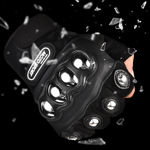 Tactical gloves unisex steel half finger motorcycle gloves one pair