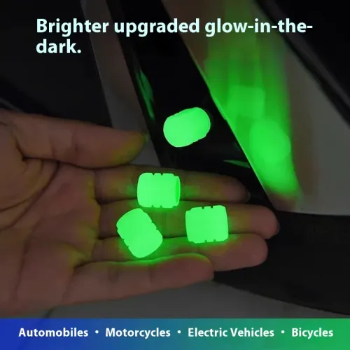 Luminous Plastic Valve Caps For Car Motorcycle Bicycle Electric Vehicle Tire Valves Glow In The Dark Motorcycle Equipment Parts