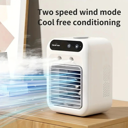 Rechargeable mini air conditioning fan with touch control+spray