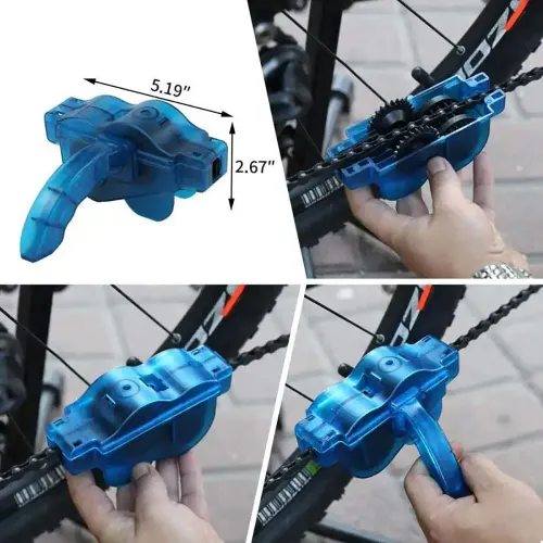 Bicycle Chain Cleaning Tool Kit — 3D Chain Brush & Cleaner, Includes Chain Lubricant, Cycling Accessories