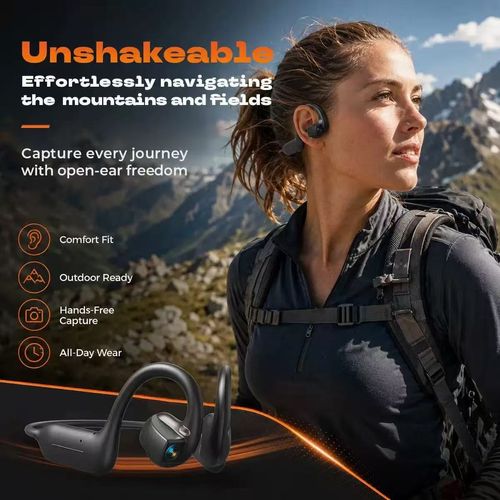 Smart AI Camera Bluetooth Sports Earphones