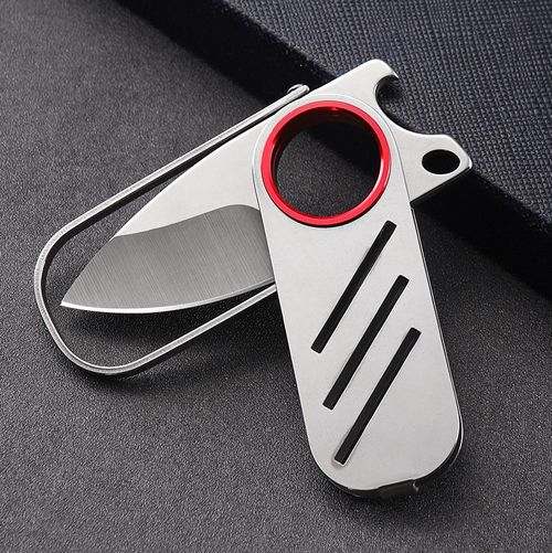 Portable stainless steel small knife, express delivery knife, unboxing knife, keychain, small knife, bottle opener, ring knife, fruit knife, high hardness