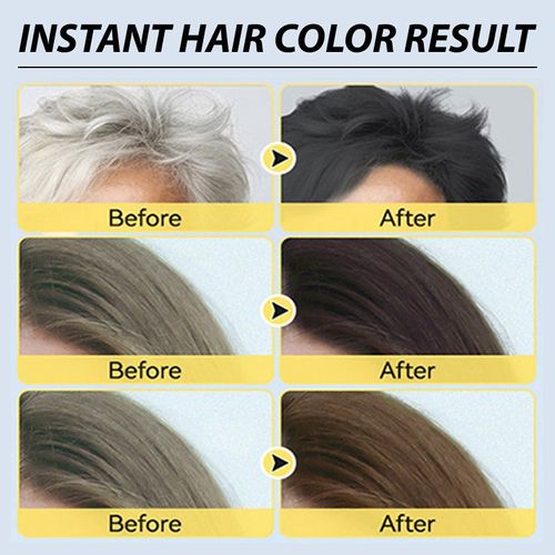 Hair coloring shampoo, suitable for both men and women, with herbal extracts for fast results.