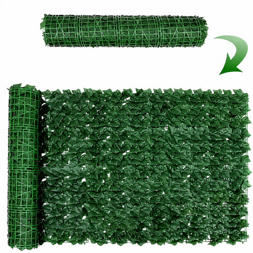 Artificial Ivy Hedge Green Leaf Fence Panels Faux Green Leaf Hedge Panel UV Protected for Garden Wall Balcony Patio Decor