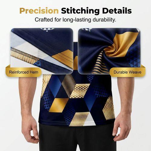Men's 3D Geometric Print Crew Neck Shirt