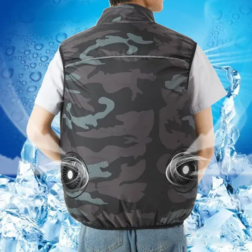 Electric Cooling Vest for Men - Waterproof Sleeveless Jacket with Fan Lightweight & Breathable Summer Workwear