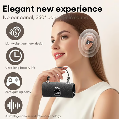 Fashionable Clip-On Wireless Headphones with Handbag‑Style Light‑Luxury Leather Texture