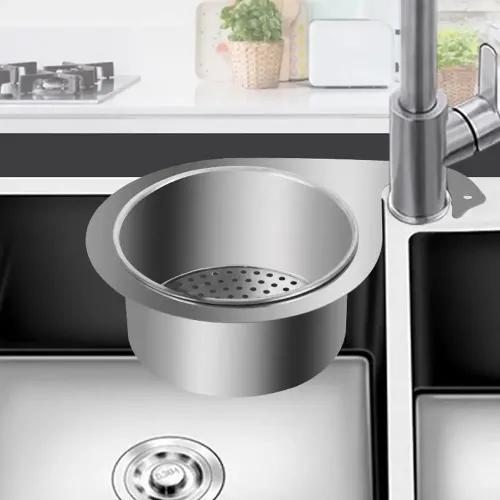 Stainless Steel Kitchen Swan Sink Strainer Basket Hanging Waste Drain Filter Basket Fruit Vegetable Drainer Sponge Rack Storage