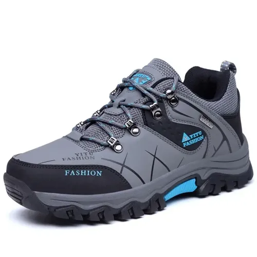 New men's sports hiking shoes 2026 men's anti slip training shoes leather outdoor