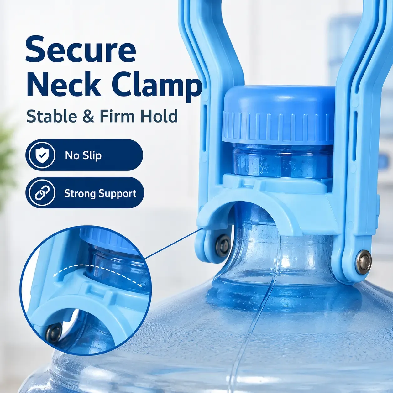5PCS 5 Gallon Water Jug Lifter Handle, Easy Grip Heavy Water Bottle Carrier for Home Office Camping