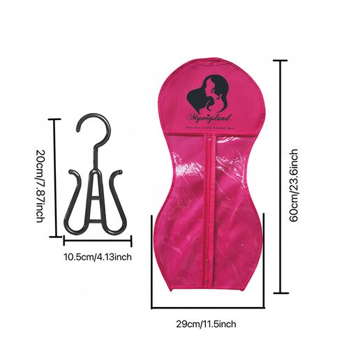 3-piece wig storage bag, cylindrical non-woven fabric hanging storage bag