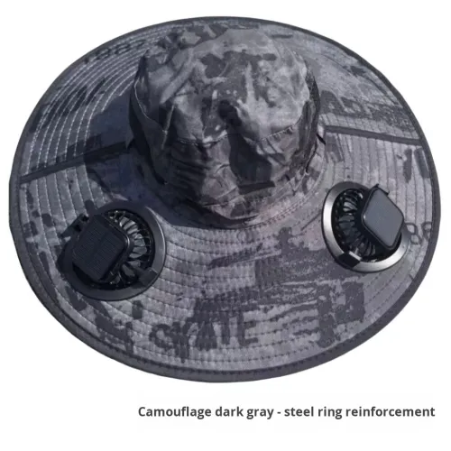 Solar-Powered Waterproof Fan Cap Rechargeable USB Charging Fisherman Hat UPF 50+ with 2 Solar Fan