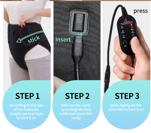 Carbon Fiber Heated Warmth Briefs Abdominal Vibration Massager Menstrual Discomfort, Lower Abdominal Aches Hip Strain
