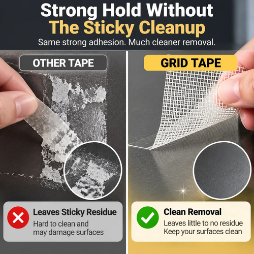 2pcs Heavy-Duty Double-SidedGrid Tape - Strong Hold, EasyTear & Clean Removal
