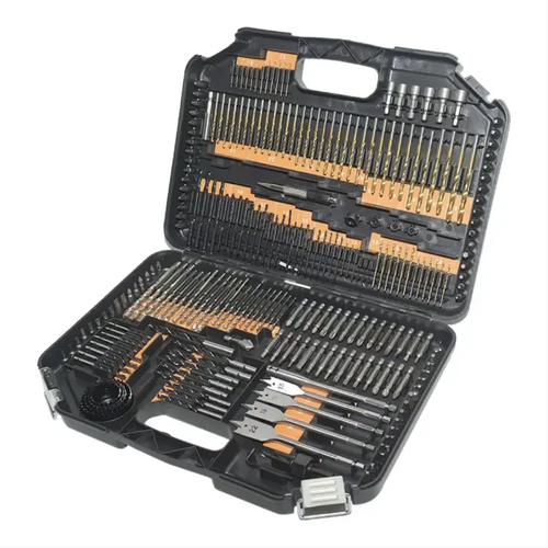 246-piece multi-functional drill bit set, including twist drills, woodworking flat drills, cement drills and screw bits, suitable for drilling through various materials such as wood, metal and cement. It covers all specifications, featuring high hardness materials that are durable. The hard tool box provides organized storage. It is an all-in-one cost-effective tool set for home decoration DIY and maintenance workers.