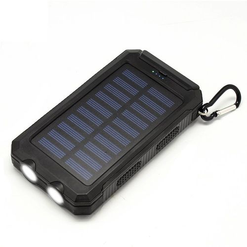 Dual USB High Capacity Solar Power Bank Portable External Battery with LED Light for Outdoor Charging