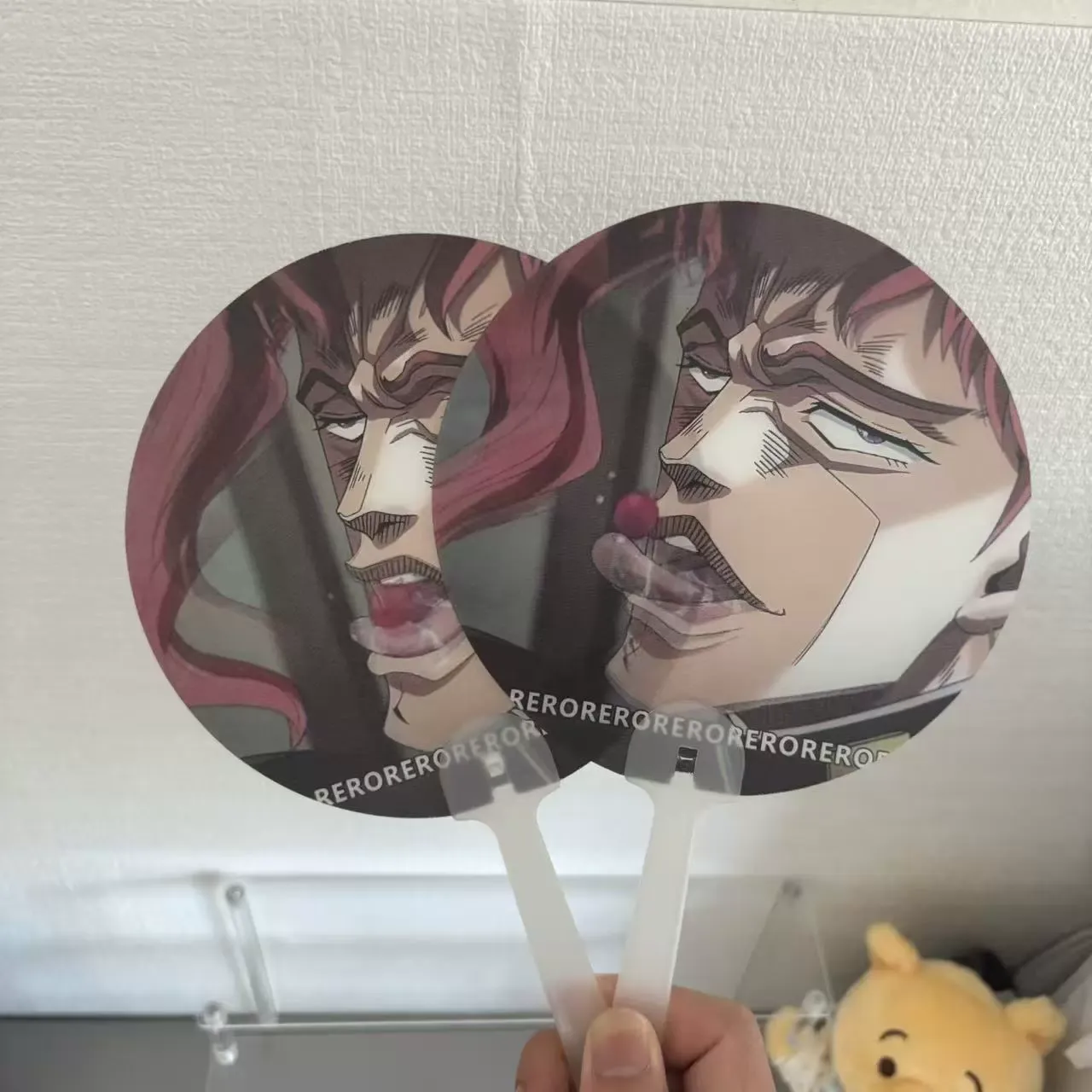 Kakyoin fan JOJO Kakyoin eating cherry blossoms transparent changing grating fan portable peripheral objects