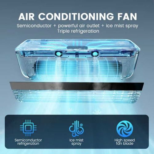 Wall-Mounted Air Cooling Fan Quick Cooling Easy To Install Leafless Home Kitchen Air Conditioning Fan