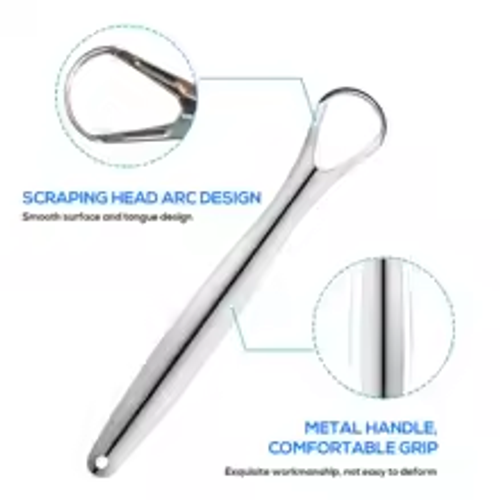 Premium 1pcs 3pcs Metal Tongue Scraper Cleaner for Adults Kids Portable Stainless Steel Tongue Scrapers Brushes for Removing