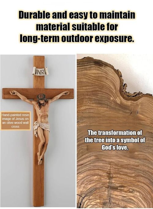 Wooden Jesus Prayer Cross Ornament (3D Hanging Decoration)