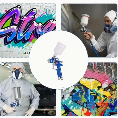 Mini Spray Gun with 1.0mm Nozzle Gravity Air Supply Precision Painting for Cars Furniture Home Projects Ergonomic Design Durable Aluminum Structure, Paint Spraying Tool