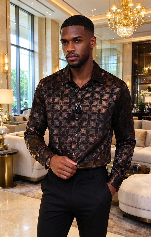 Black textured shirt