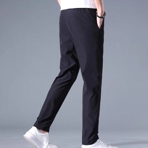 Ice silk pants men's summer ultra-thin mesh quick drying sports casual pants loose plus fat plus size air conditioning pants