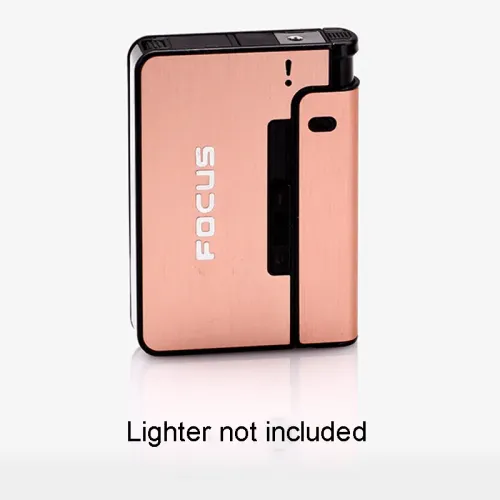 Portable Automatic Cigarette Case Metal Cigarette Holder Box for 8pcs King Size Cigarette,Lighter Not Included,Gift for Men Dad