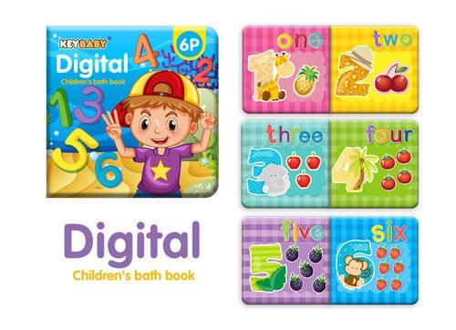 Children's Bath Books 4 books （Farm, Ocean, Dinosaur and Digital）