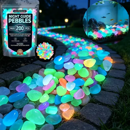 200pcs Colorful luminous garden stone