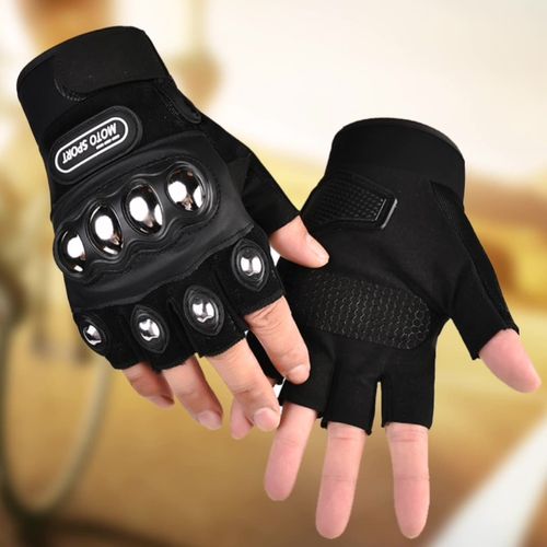 Tactical gloves unisex steel half finger motorcycle gloves one pair