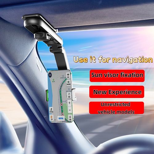 Foldable car phone holder 360 degree rotating car rearview mirror