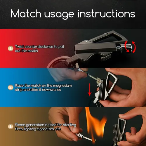 3 in 1 Keychain Lighter Waterproof Flints Lighter Keyrings Bottle Opener Outdoor Survival Multi Tool