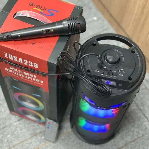 🥳2026 HOT SALE🥳💞🔊 50% OFF! Portable Bluetooth Speaker with Mic – 16W loud sound, RGB lights & wired microphone.