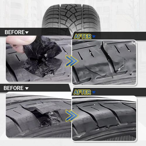 Weatherproof, flexible tire repair adhesives