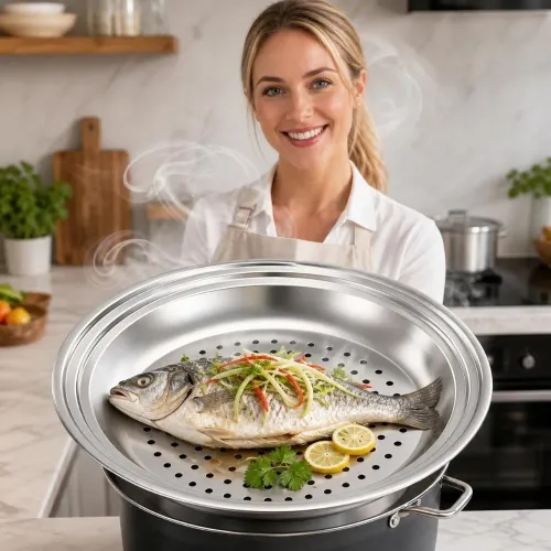 2pcs New 30 32 34cm Stainless Steel Steamer Tray Thickened Universal Steamer Rack for Multi