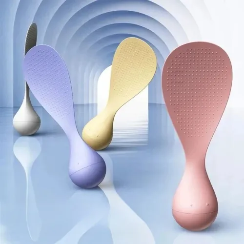 Food Grade Silicone Tumbler Rice Spoon Non Stick Standing Rice Spoon Scooper Home Heat Resistant Rice Cooker Kitchen Accessories