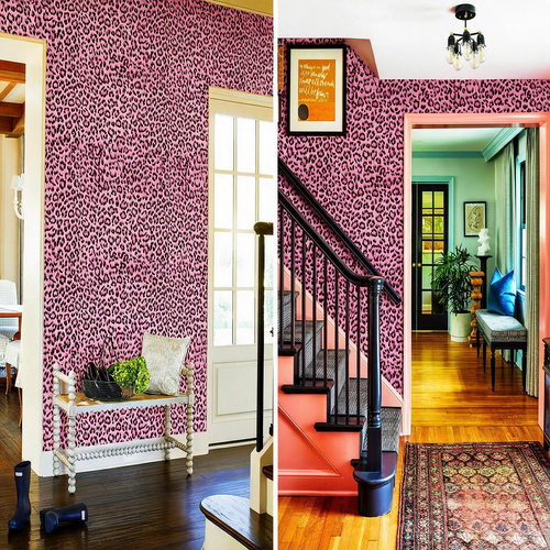 44×300cm Leopard Print Self-adhesive Wallpaper Contact Paper for Living Room Bedroom TV Background Wall PVC Home Decoration