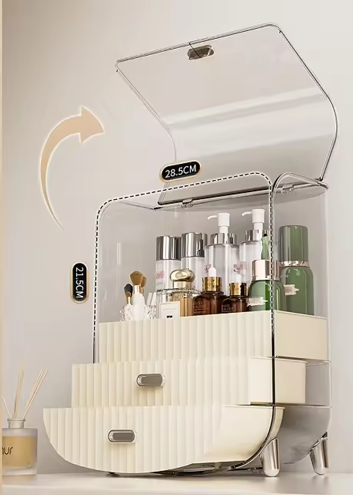 Lightweight Luxury Multifunctional Plastic Storage Rack Cosmetic Dressing Table Storage Box Lipstick Makeup Brush Skin Dust Table