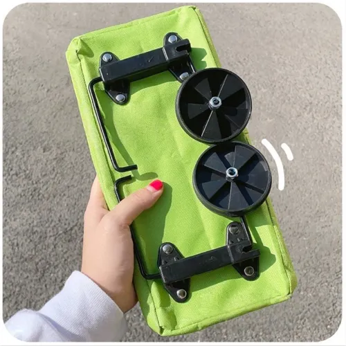 2-in-1 Foldable Portable Rolling Handbag Shopping Cart with Waterproof Feature Shopping Bag Trolley and Wheels for Easy Shopping