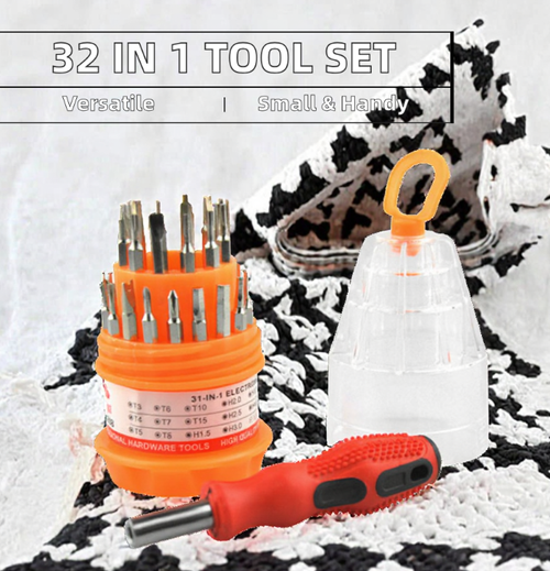 31 in 1 Mini Magnetic Carbon Steel Screwdriver Set Drill Bits and Drill Bit Holder Mobile Phone Repair Tool Set