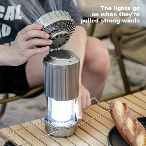 Solar wireless connection camping fan sound lights