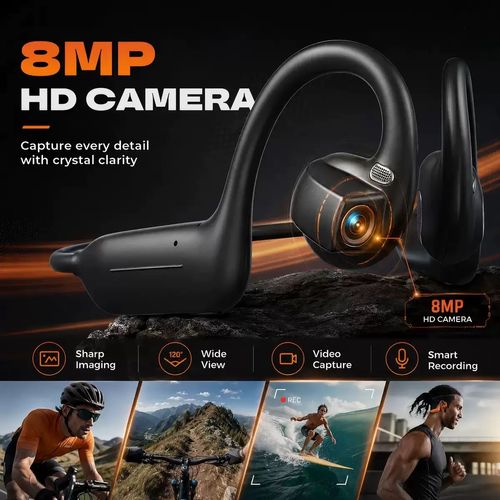 Smart AI Camera Bluetooth Sports Earphones