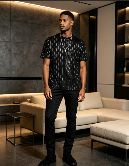 Men's Shiny Short Sleeve Tee
