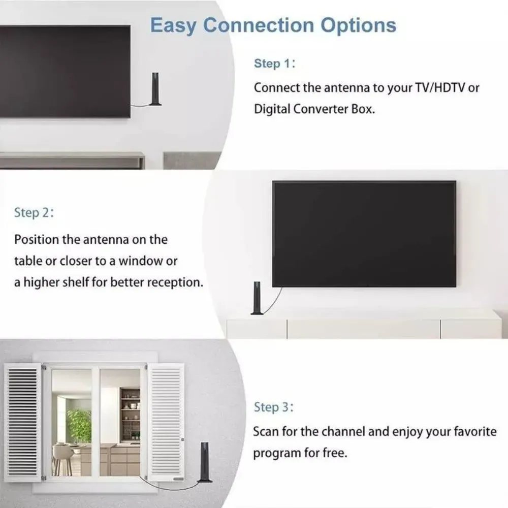 2026 New Indoor Digital TV Antenna HDTV T Type Terrestrial Wave Vertical Antenna Stable Signal Reception