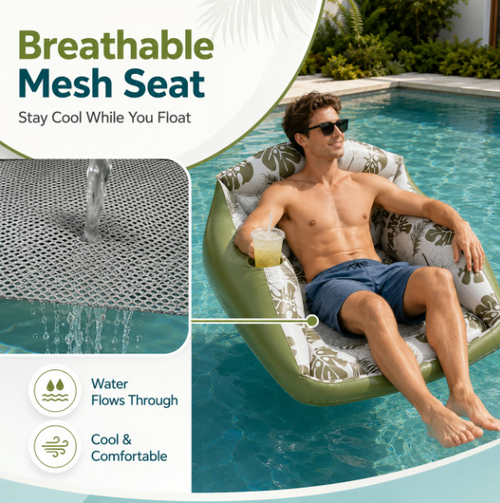 3-in-1 Inflatable Pool Lounge Chair
